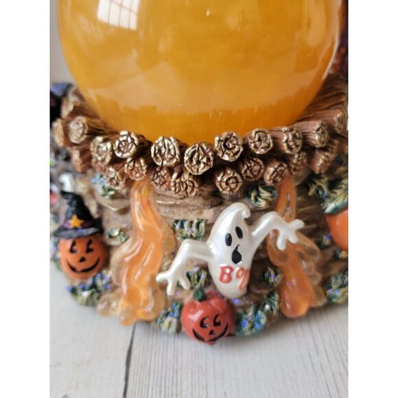 Halloween witch light up snow globe cauldron potion pumpkin ghost Crow - Picture 3 of 13